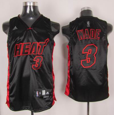  NBA Miami Heat 3 Dwyane Wade Swingman Black Jerseys